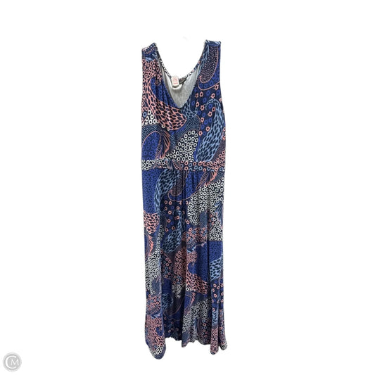 Dress Casual Maxi By Talbots In Blue & Pink, Size: L