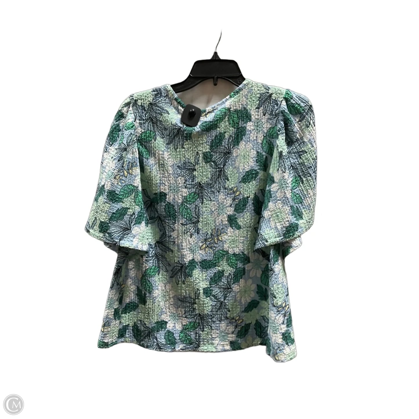 Top Short Sleeve By Loft In Blue & Green, Size: L
