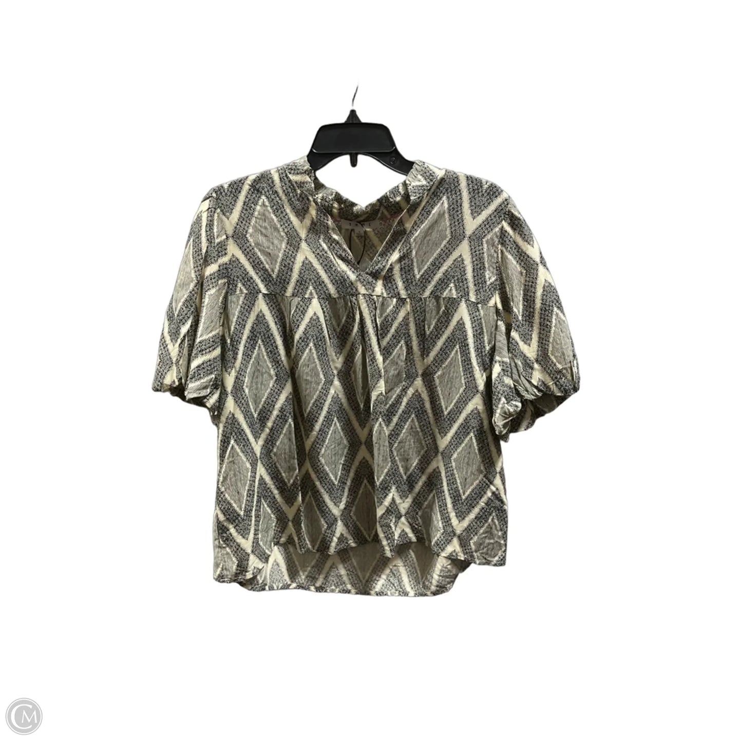 Top Short Sleeve By Thml In Black & Cream, Size: L