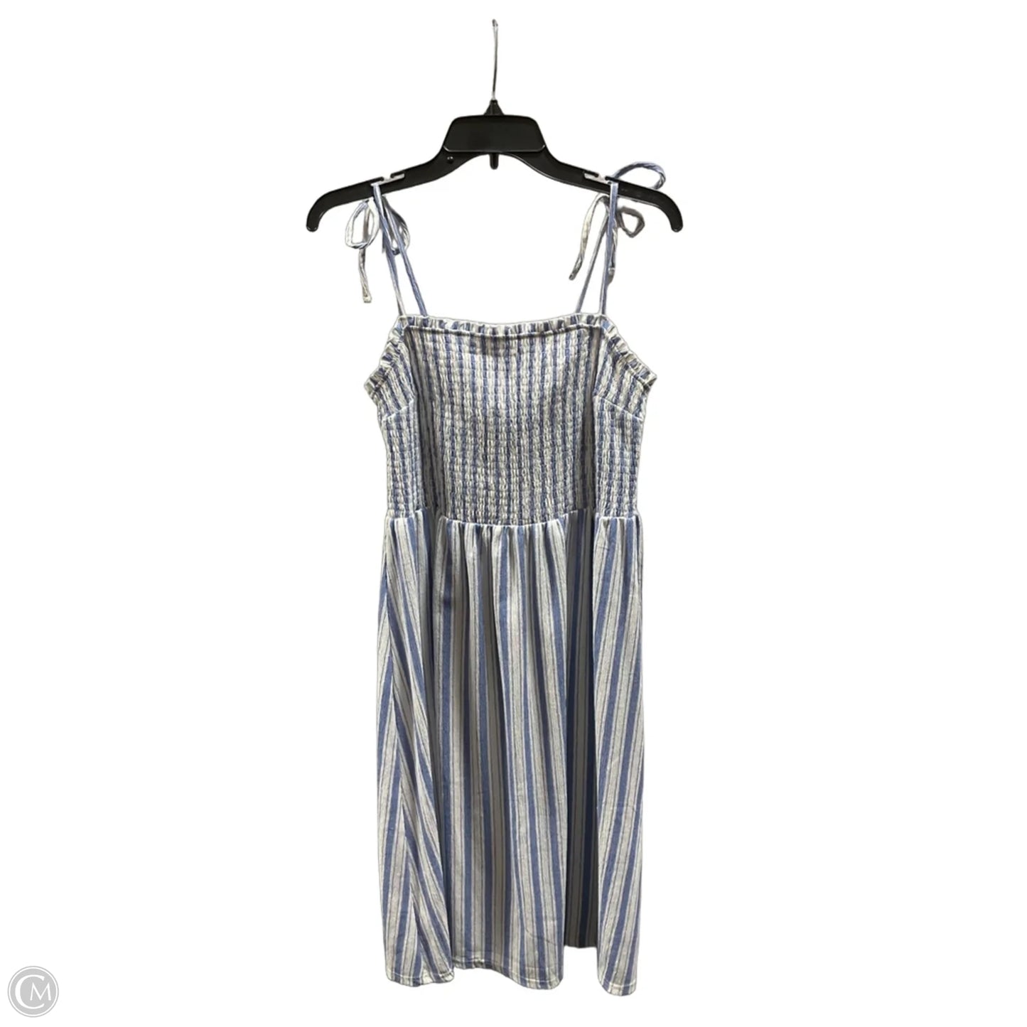 Dress Casual Midi By H&m In Blue & White, Size: L