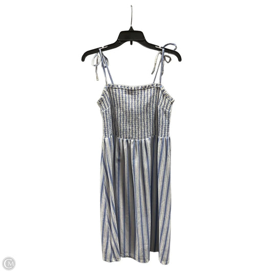 Dress Casual Midi By H&m In Blue & White, Size: L