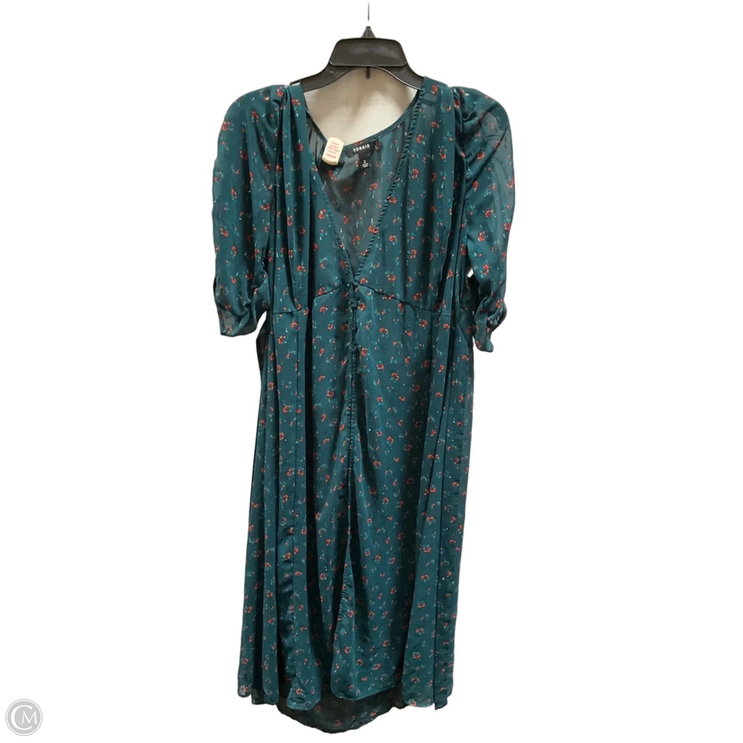 Cardigan By Torrid In Green & Red, Size: 2x