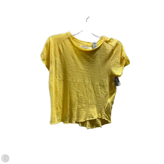 Top Short Sleeve By Free People In Yellow, Size: L
