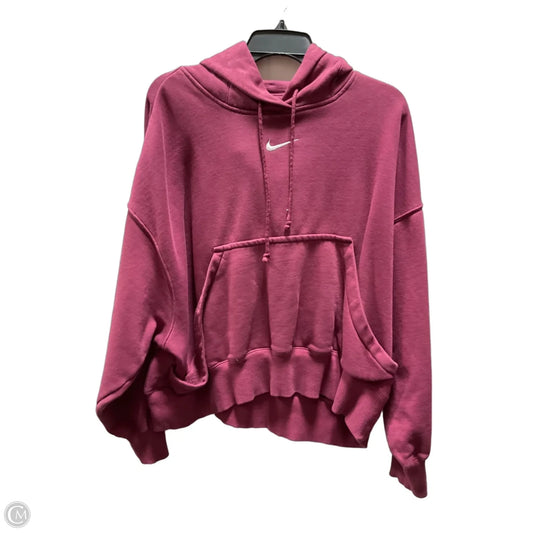 Athletic Sweatshirt Hoodie By Nike In Pink, Size: M