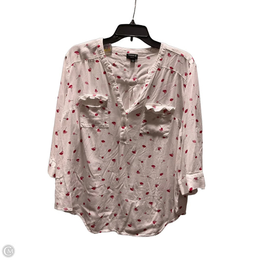 Top Short Sleeve By Torrid In Red & White, Size: 1x