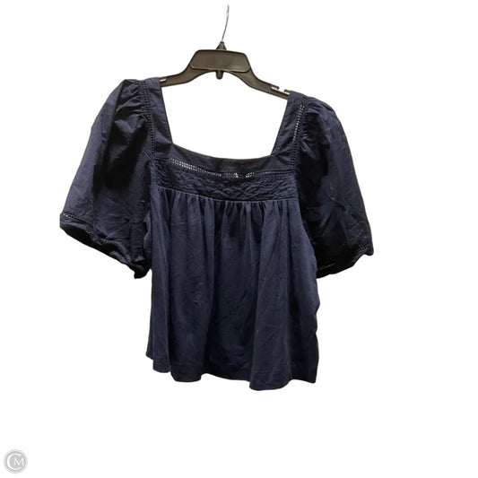 Top Short Sleeve By Banana Republic In Blue, Size: L