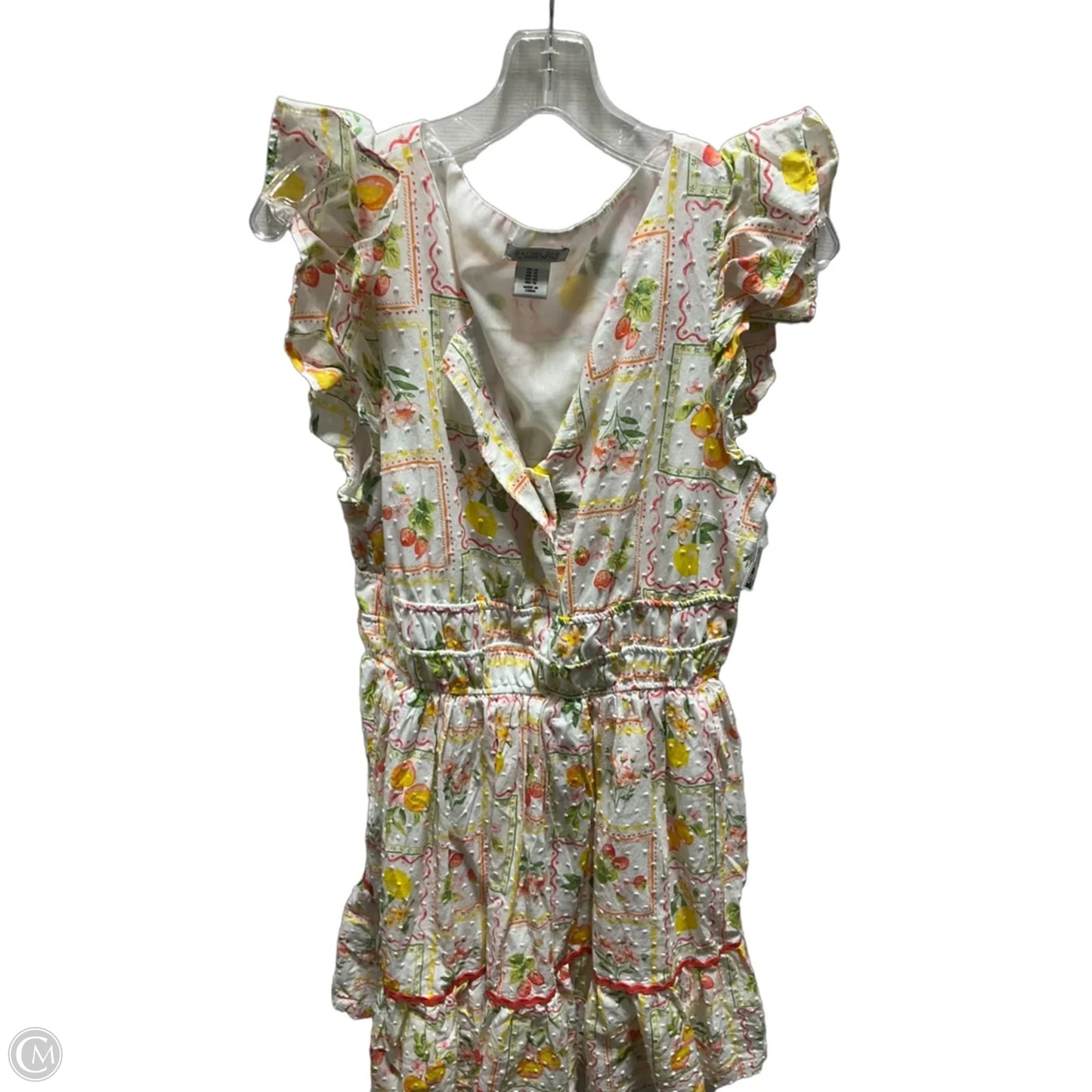 Dress Casual Midi By Rachel Zoe In White & Yellow, Size: 12