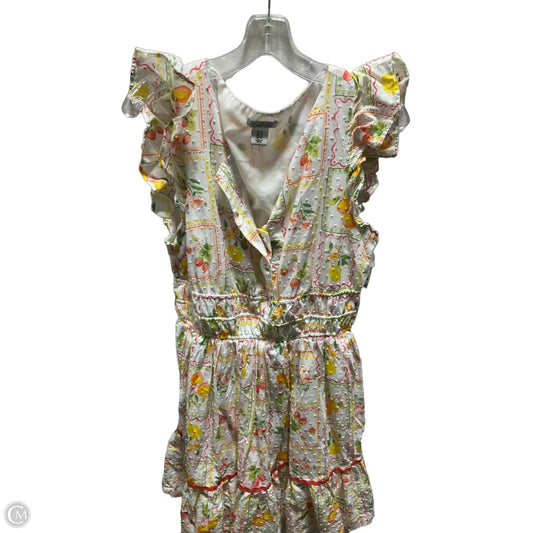 Dress Casual Midi By Rachel Zoe In White & Yellow, Size: 12