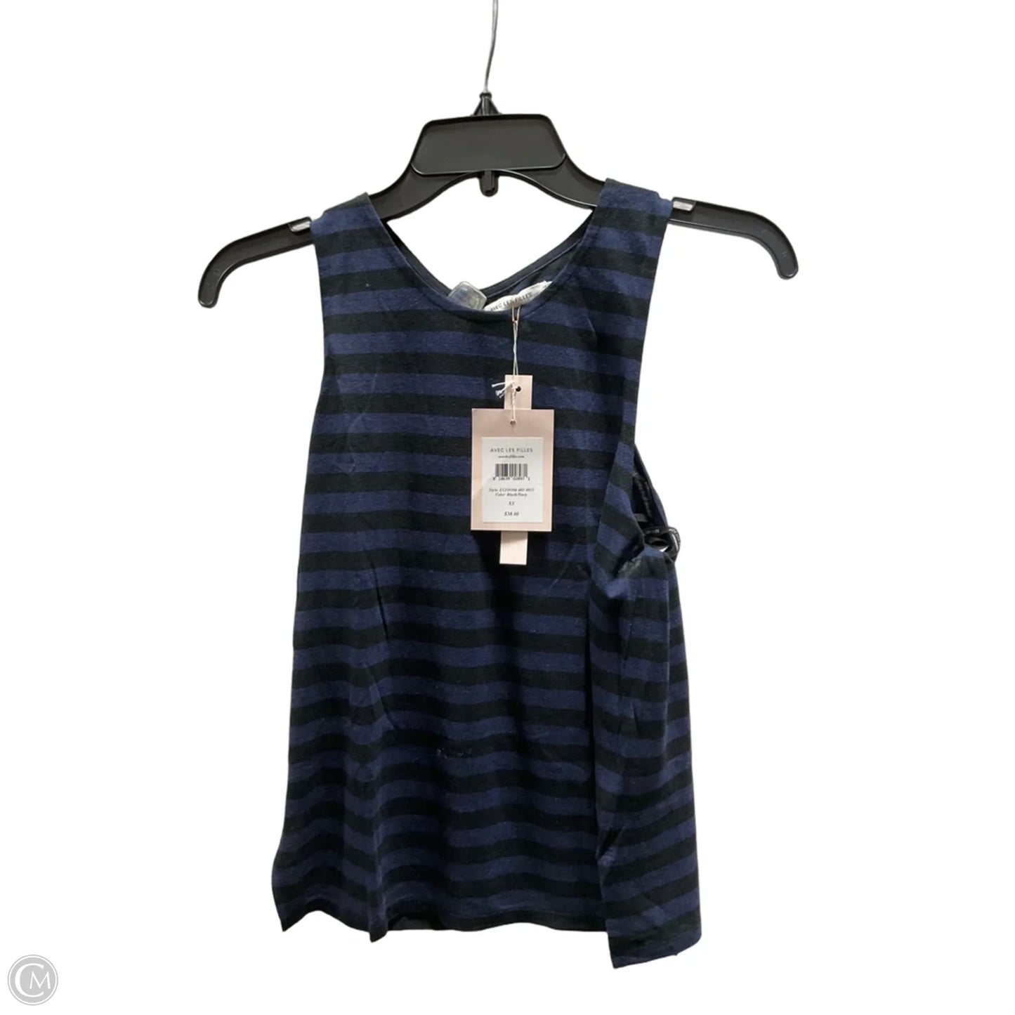 Top Sleeveless By Avec Les Filles In Black & Blue, Size: Xs