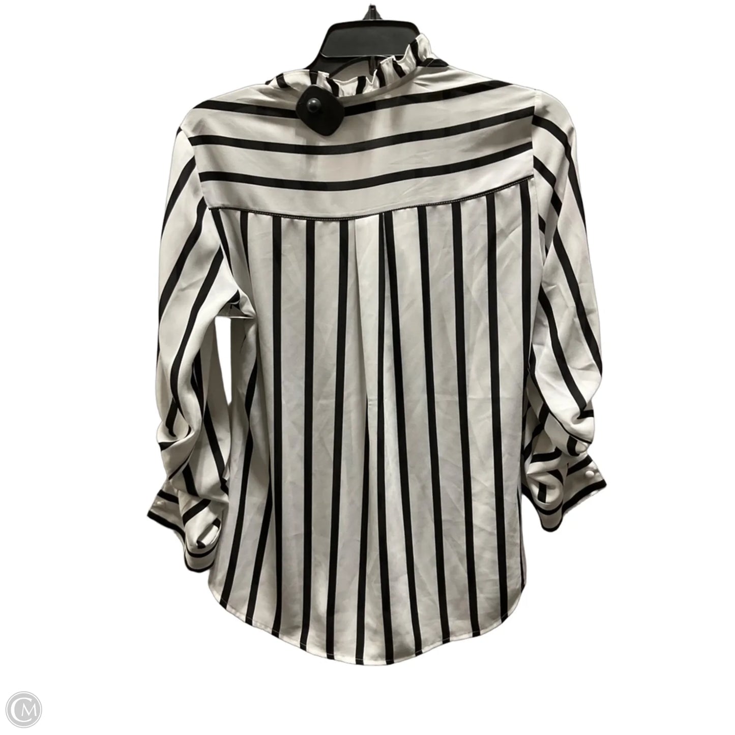 Blouse Long Sleeve By Express In Striped Pattern, Size: S