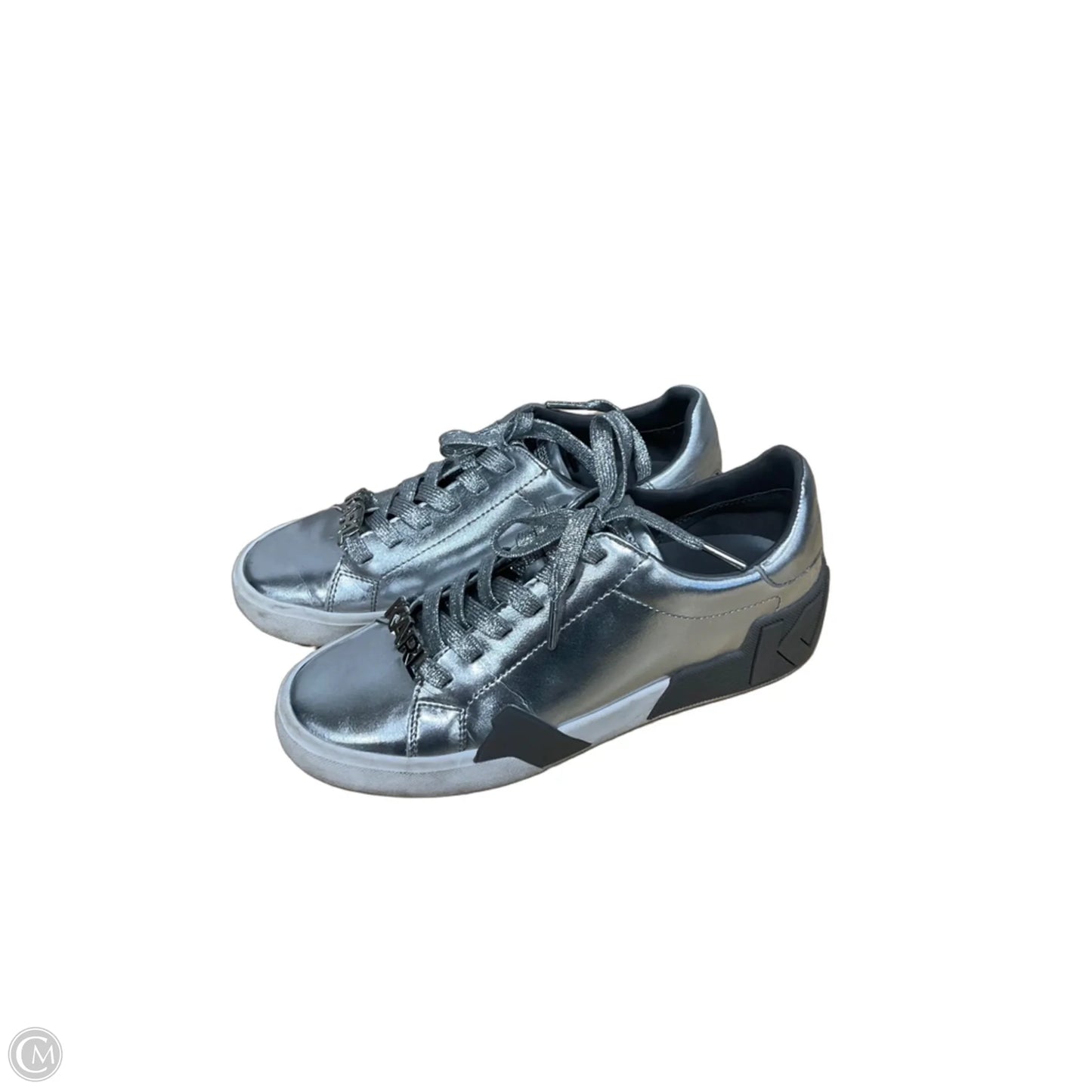 Shoes Athletic By Karl Lagerfeld In Silver & White, Size: 8
