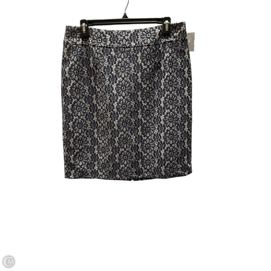Skirt Midi By Banana Republic In Blue & White, Size: 10