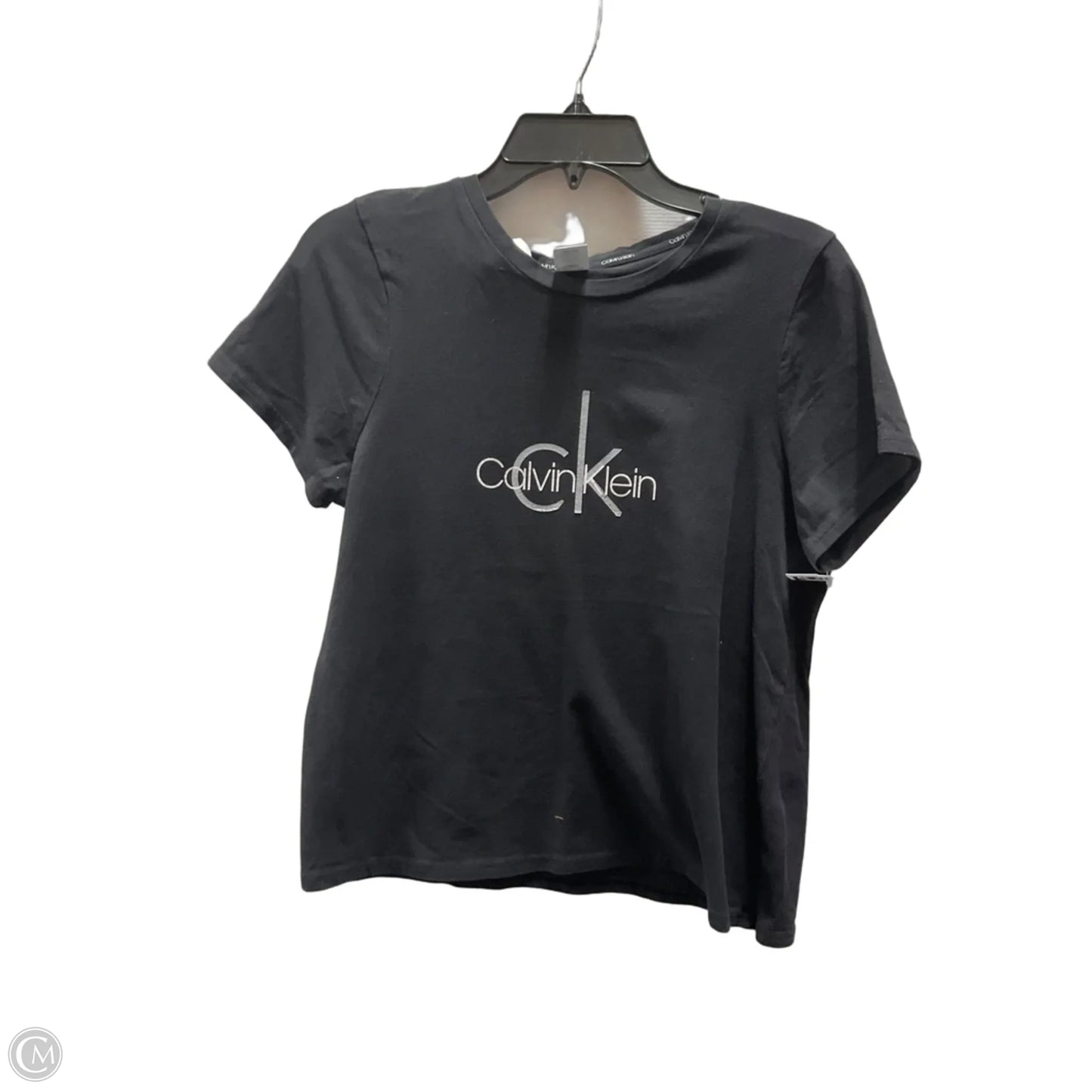Top Short Sleeve By Calvin Klein In Black, Size: M