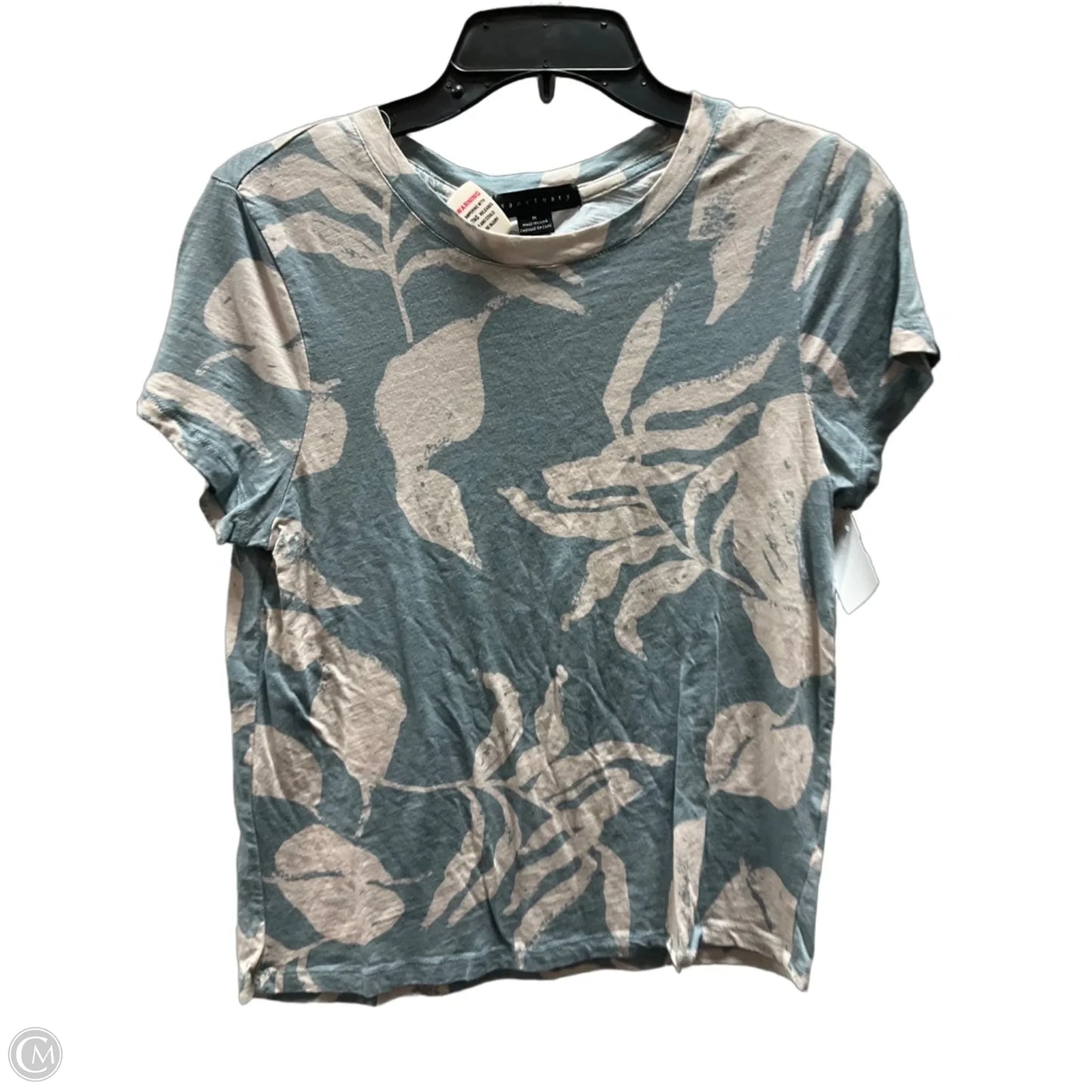 Top Short Sleeve By Sanctuary In Green & White, Size: M