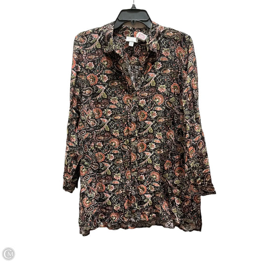 Blouse Long Sleeve By J. Jill In Floral Print, Size: M