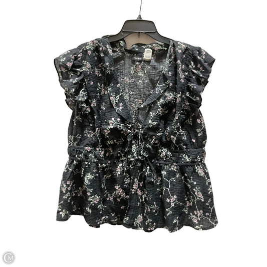Top Short Sleeve By Torrid In Black & Pink, Size: 1x