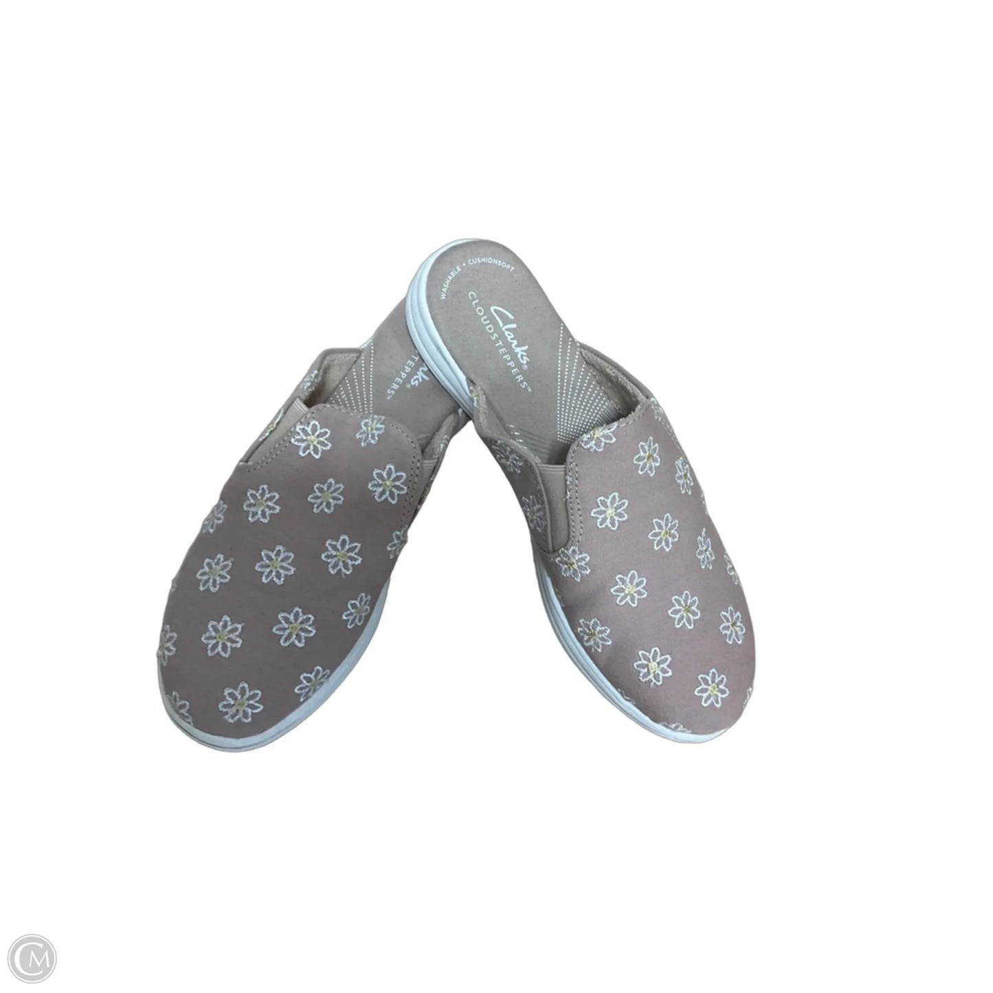 Shoes Flats By Clarks In Pink & White, Size: 6