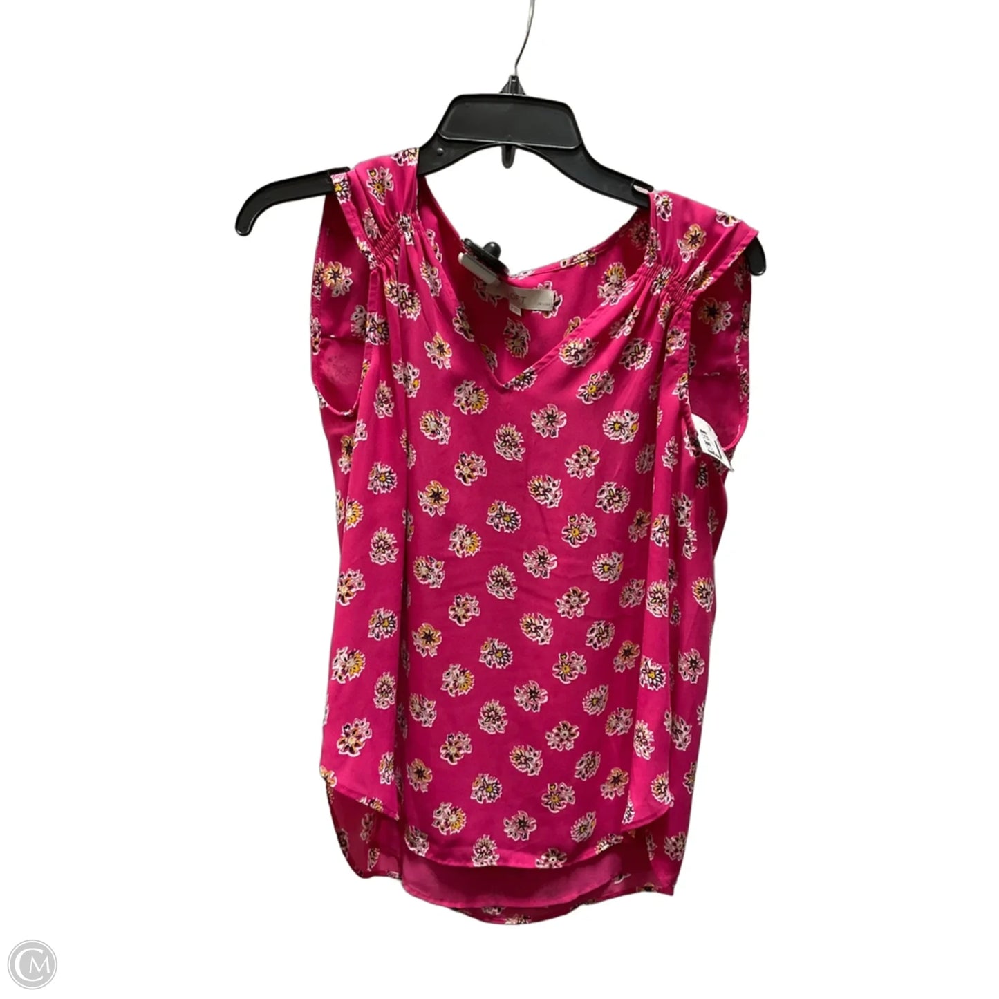 Top Sleeveless By Loft In Floral Print, Size: S