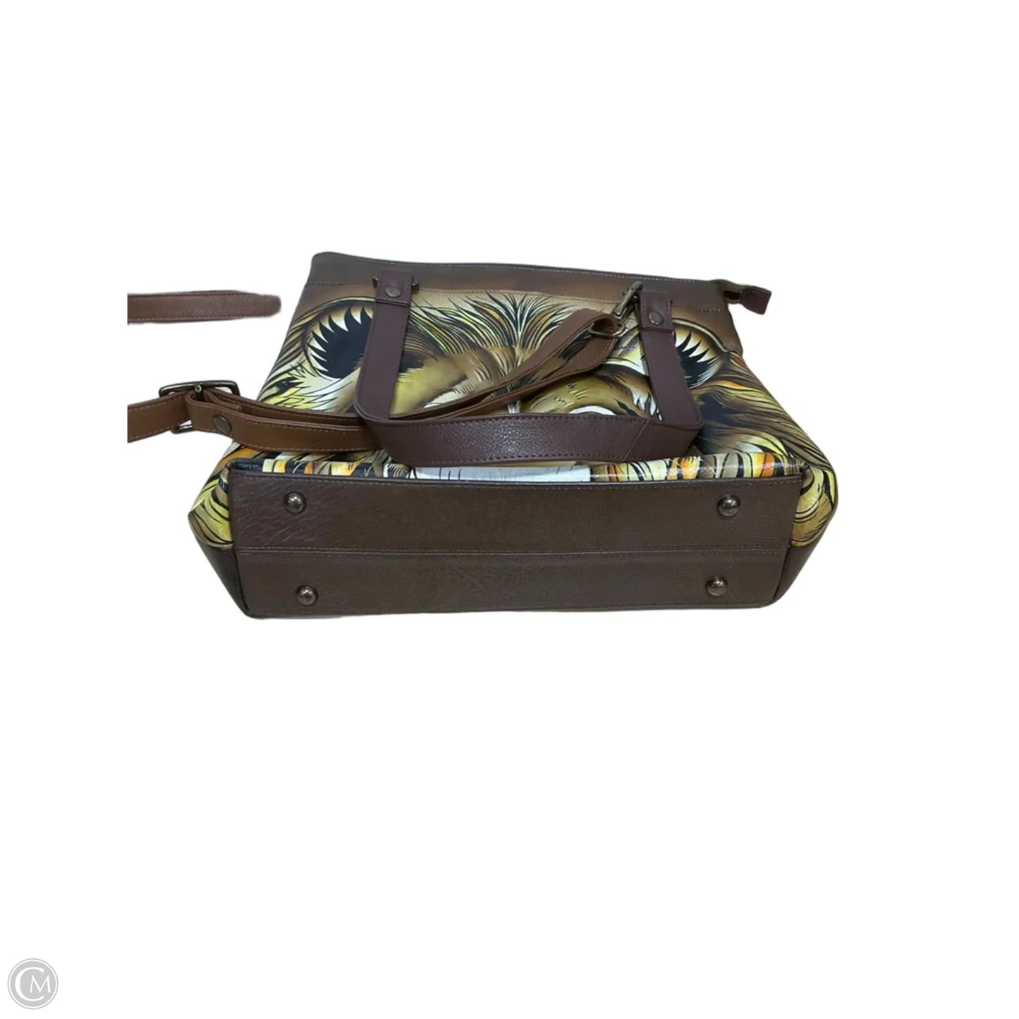 Handbag Leather By Anuschka, Size: Medium