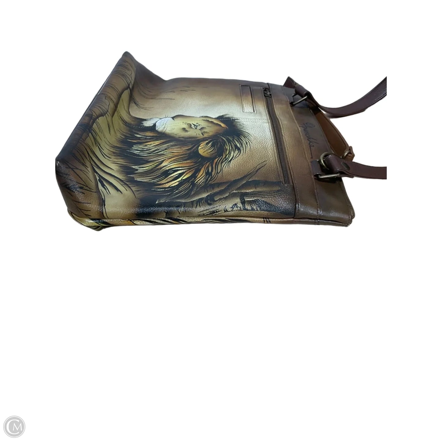 Handbag Leather By Anuschka, Size: Medium