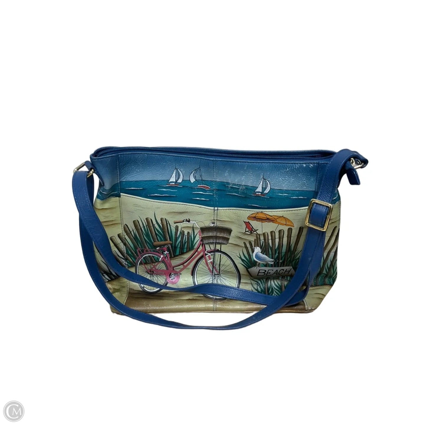 Handbag Leather By Anuschka, Size: Medium