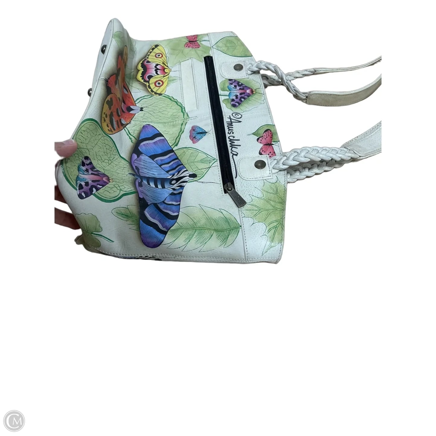 Handbag Leather By Anuschka, Size: Large