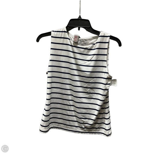 Top Sleeveless By Tahari In Blue & Cream, Size: M