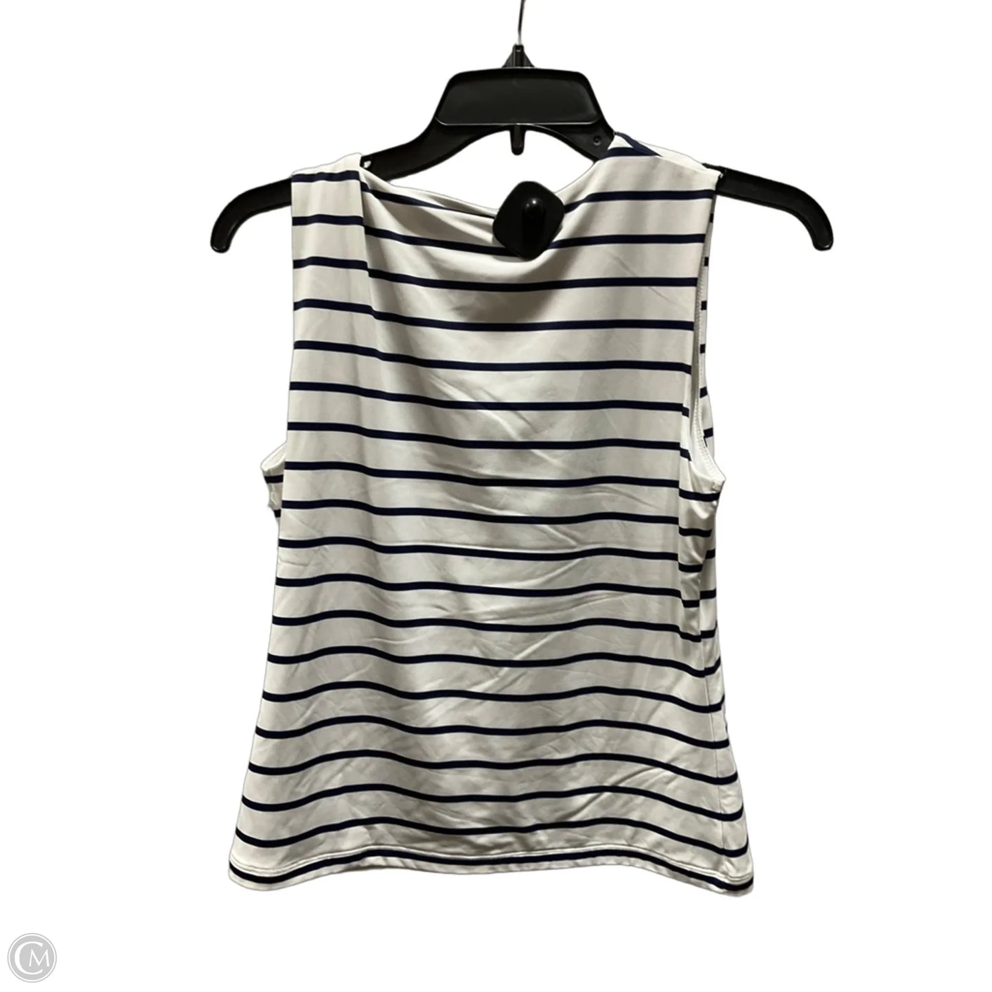 Top Sleeveless By Tahari In Blue & Cream, Size: M