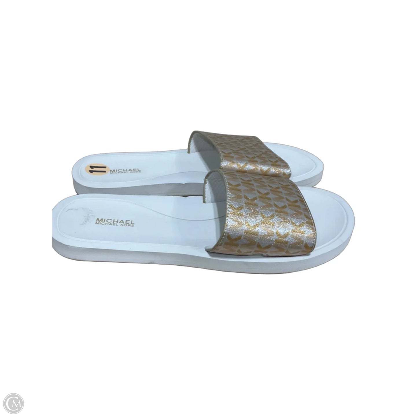 Shoes Flats By Michael By Michael Kors In Gold & White, Size: 11