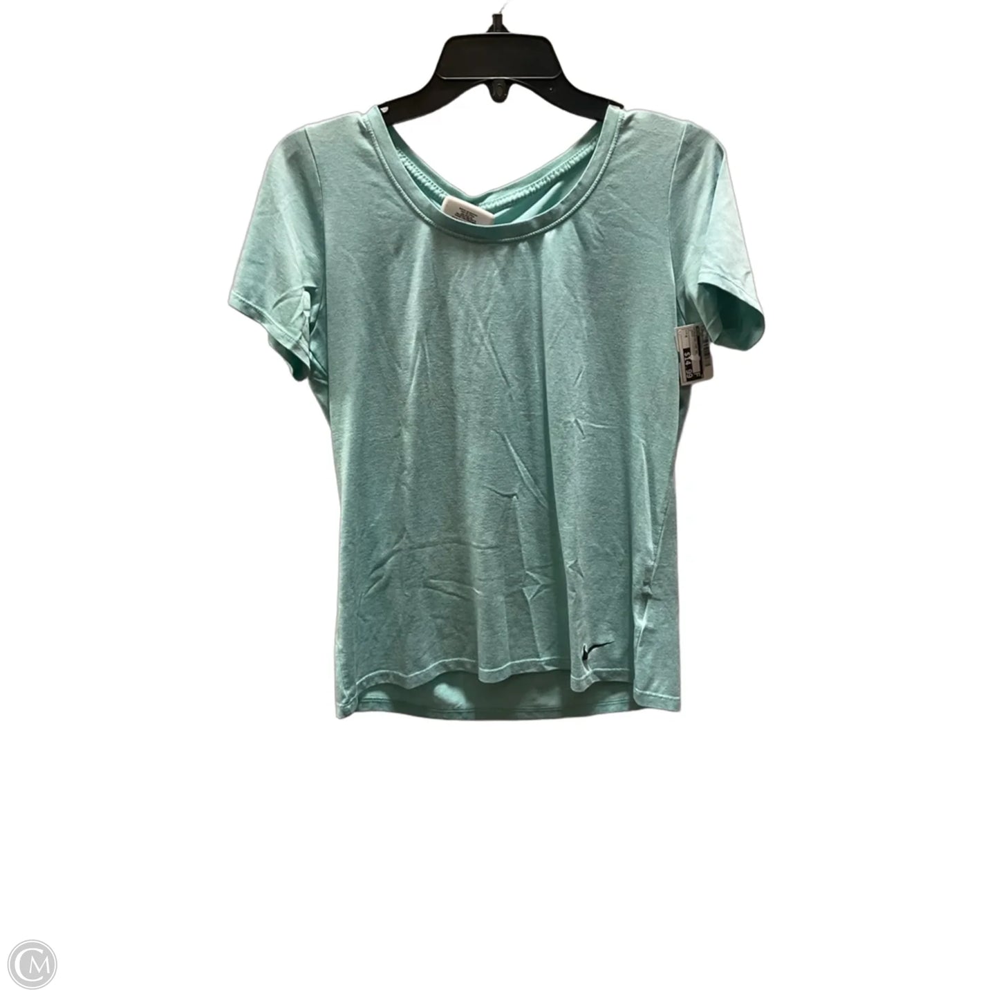 Athletic Top Short Sleeve By Nike In Green, Size: M