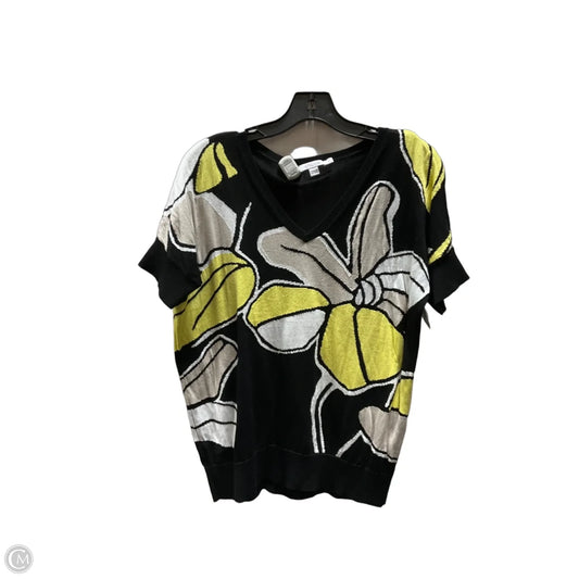 Top Short Sleeve By Chicos In Black & Yellow, Size: M