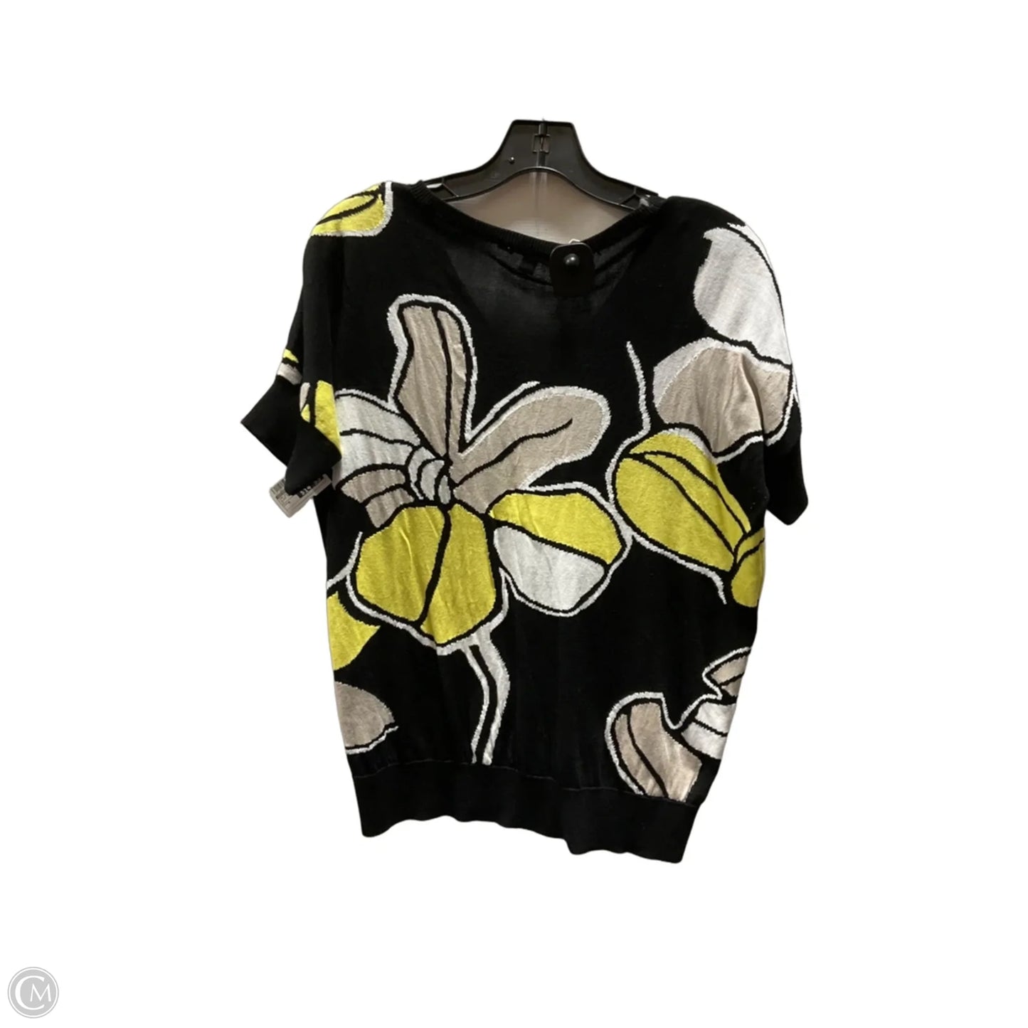 Top Short Sleeve By Chicos In Black & Yellow, Size: M