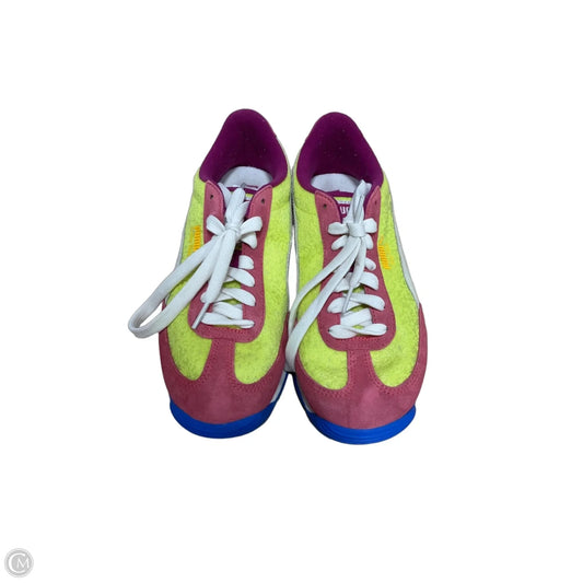 Shoes Athletic By Puma In Pink & Yellow, Size: 8
