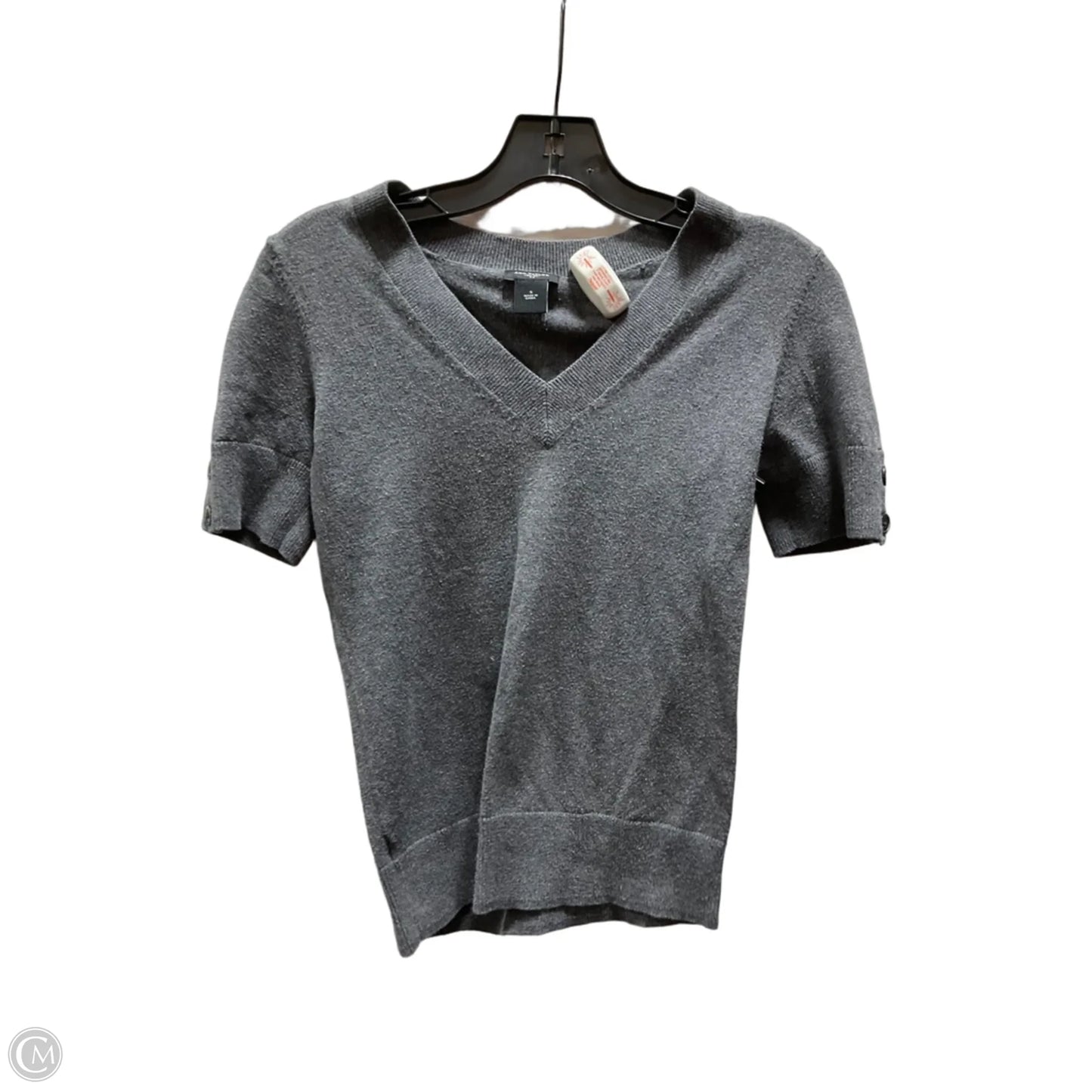 Top Short Sleeve By Ann Taylor In Grey, Size: S