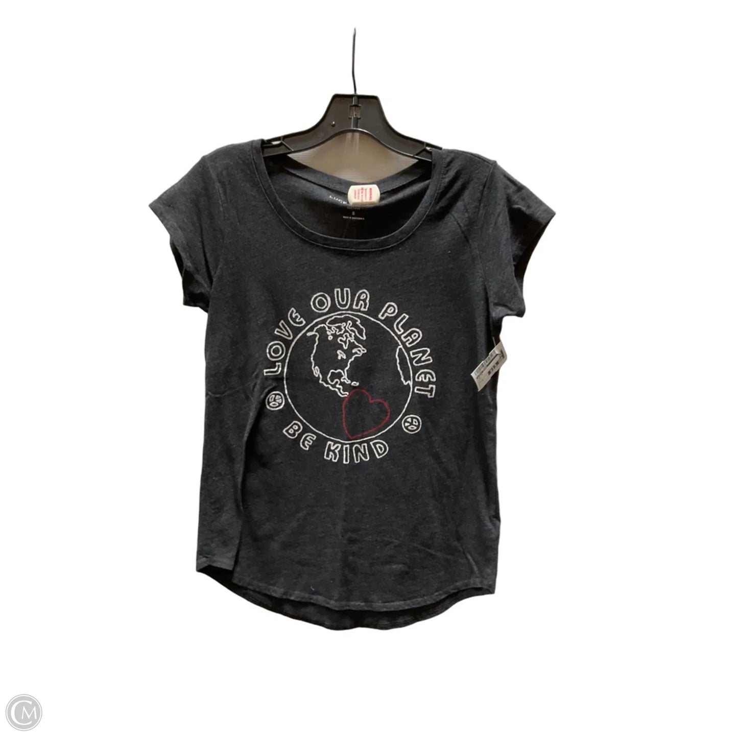 Top Short Sleeve By Lucky Brand In Grey, Size: S