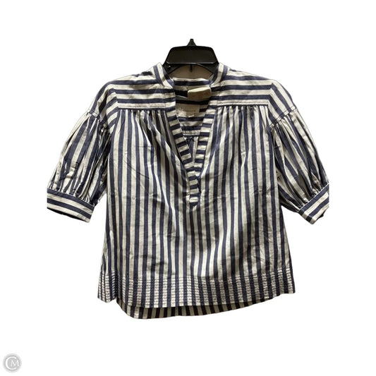 Top Short Sleeve By Anthropologie In Striped Pattern, Size: Xxs