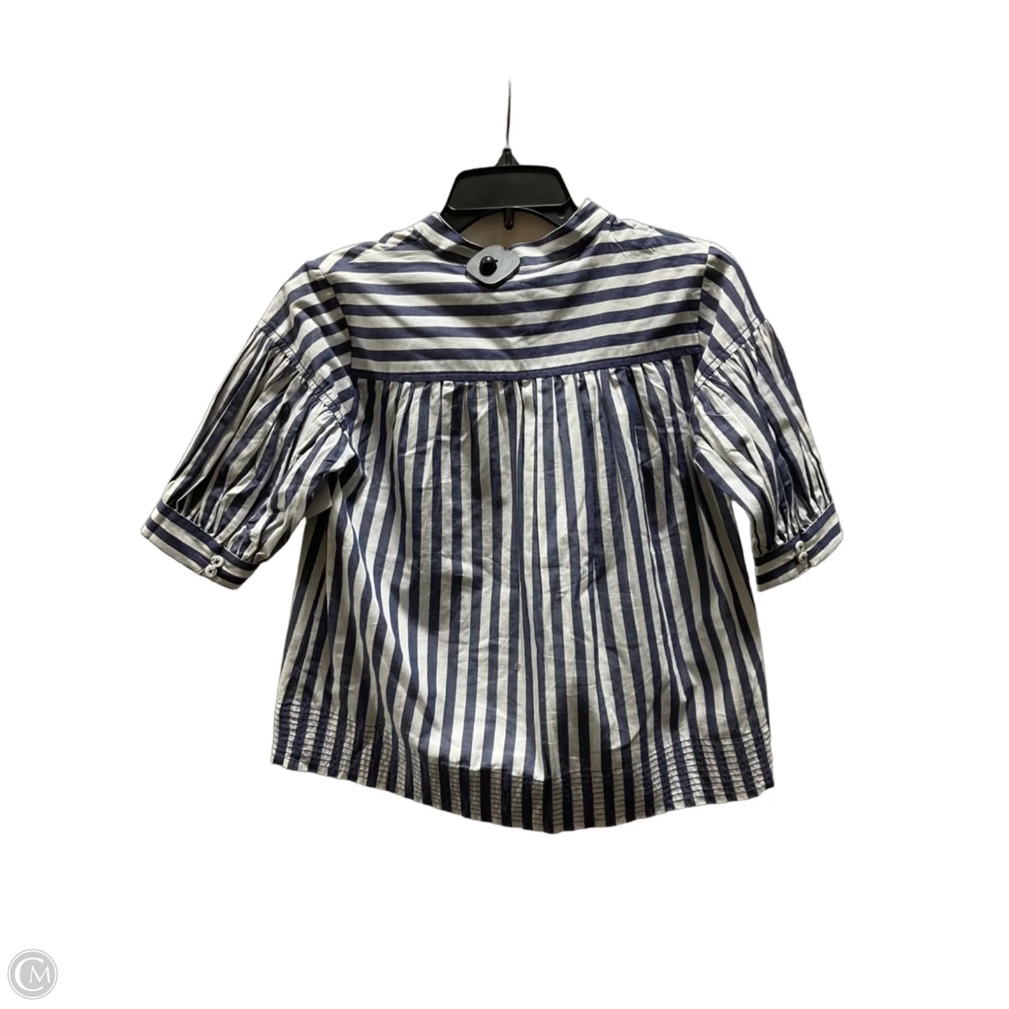 Top Short Sleeve By Anthropologie In Striped Pattern, Size: Xxs