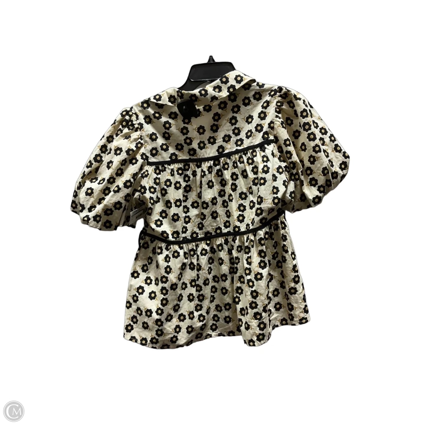 Top Short Sleeve By Jodifl In Black & Cream, Size: S