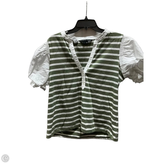 Top Short Sleeve By Veronica Beard In Green & White, Size: L
