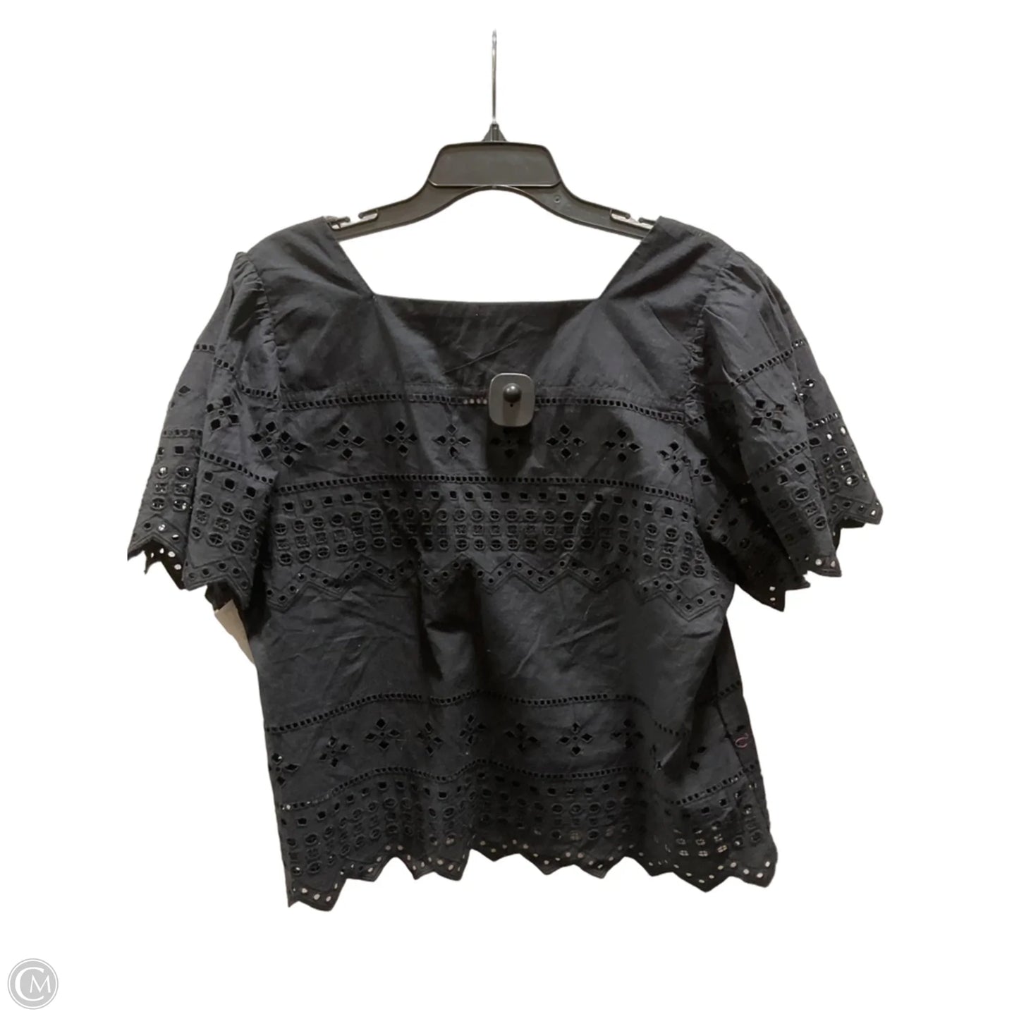 Top Short Sleeve By Nicole By Nicole Miller In Black, Size: L