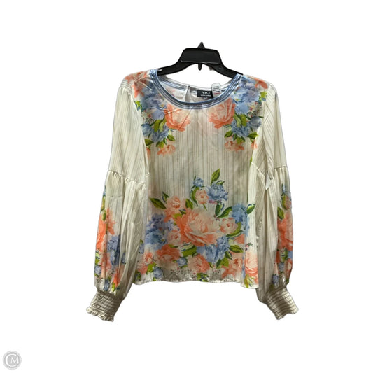 Top 3/4 Sleeve By Vici In Floral Print, Size: Xl