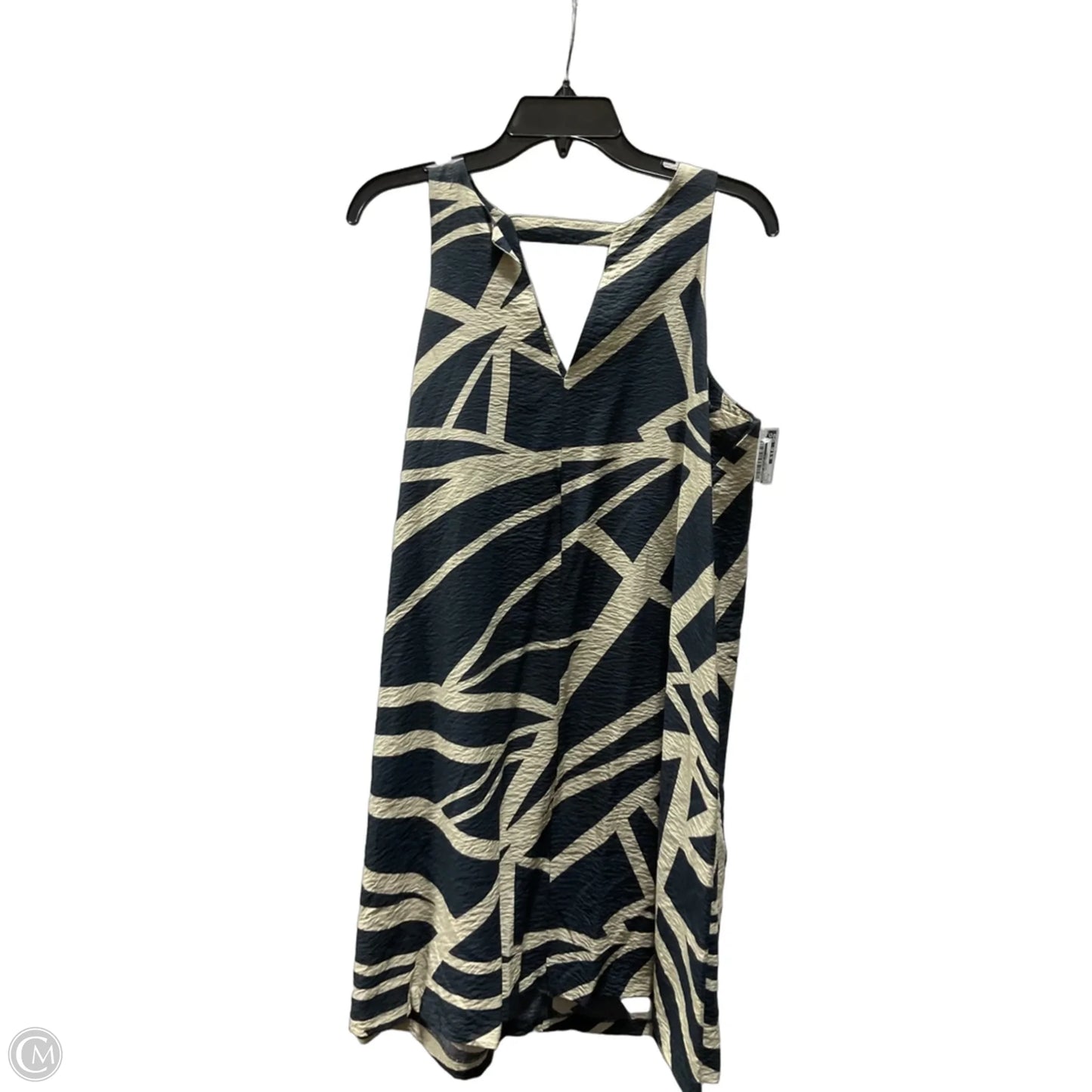 Dress Casual Midi By Banana Republic In Blue & Cream, Size: M