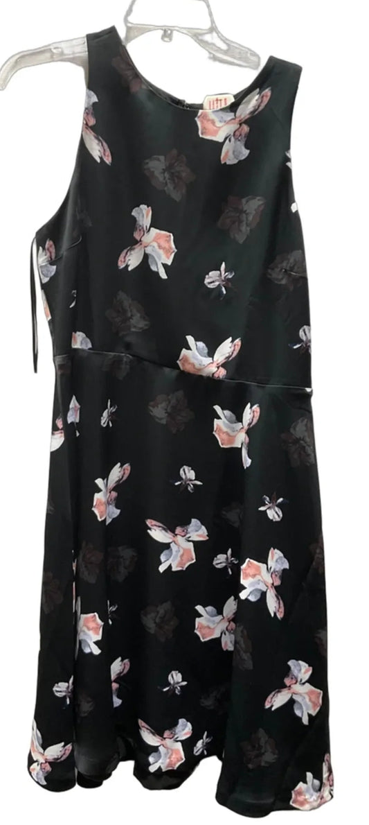 Dress Casual Midi By Banana Republic In Black & Pink, Size: 10
