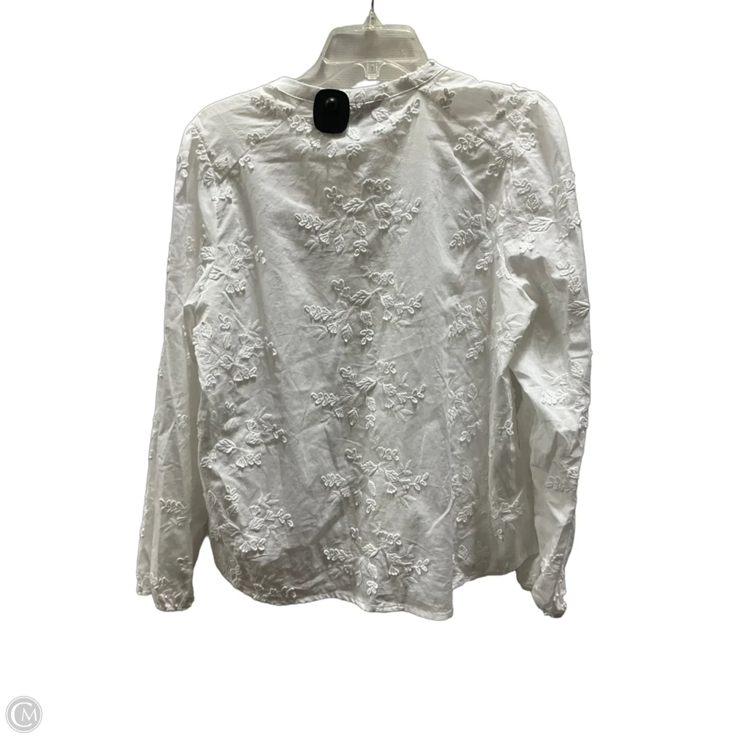 Blouse Long Sleeve By Ophelia Roe In White, Size: M