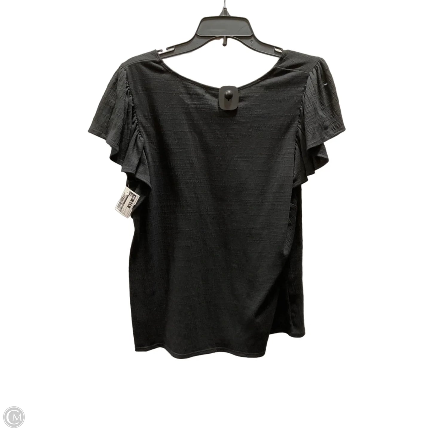 Top Short Sleeve By Max Studio In Black, Size: L
