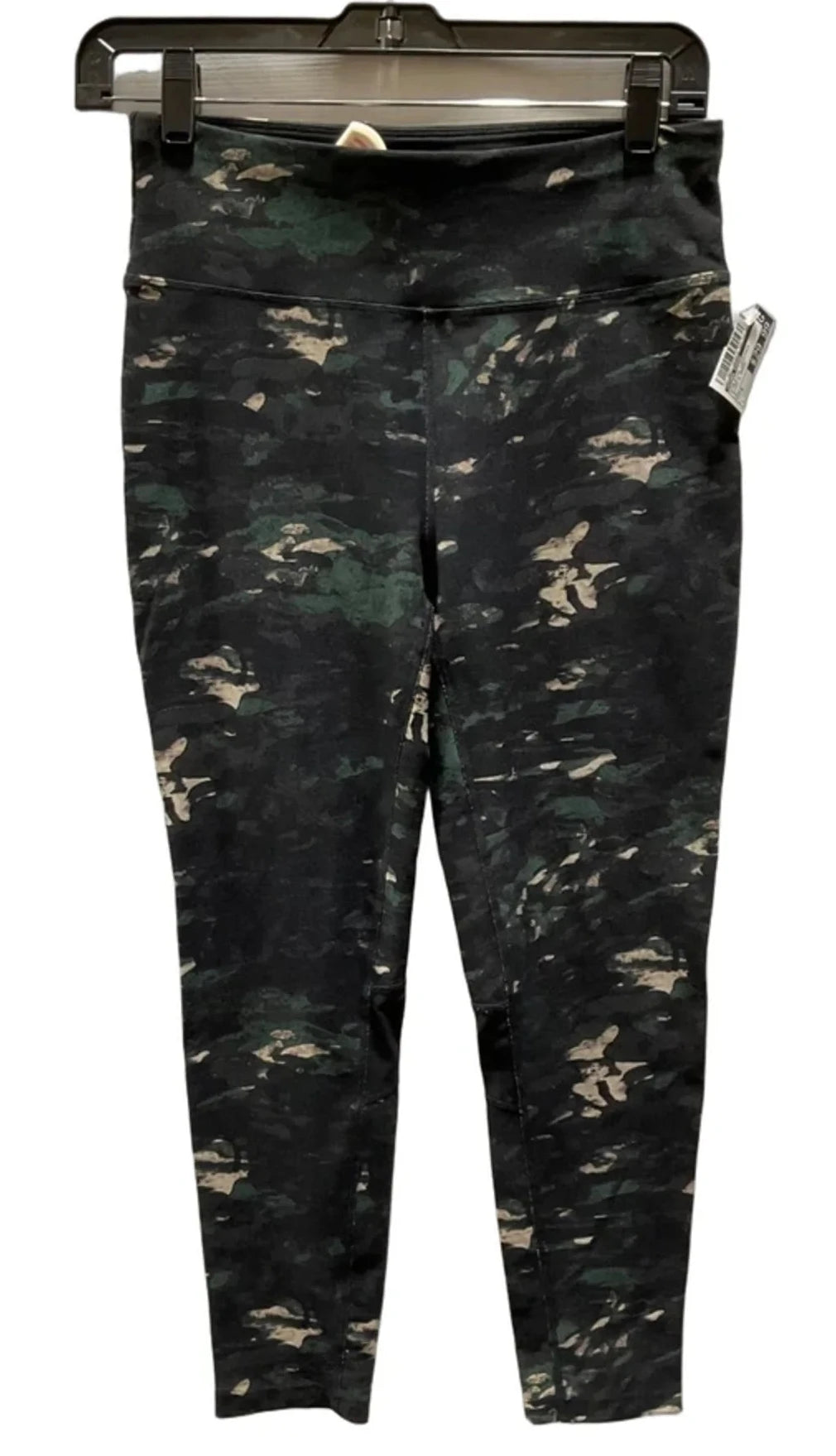 Athletic Leggings By Donna Karan In Black & Green, Size: S