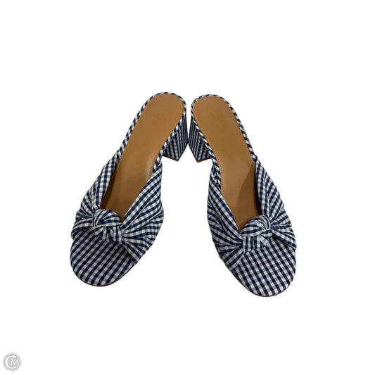 Shoes Heels Block By J. Crew In Blue & White, Size: 9