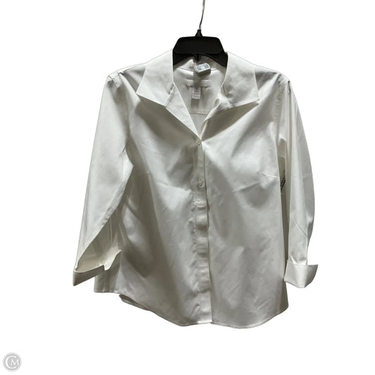Blouse Long Sleeve By Chicos In White, Size: M