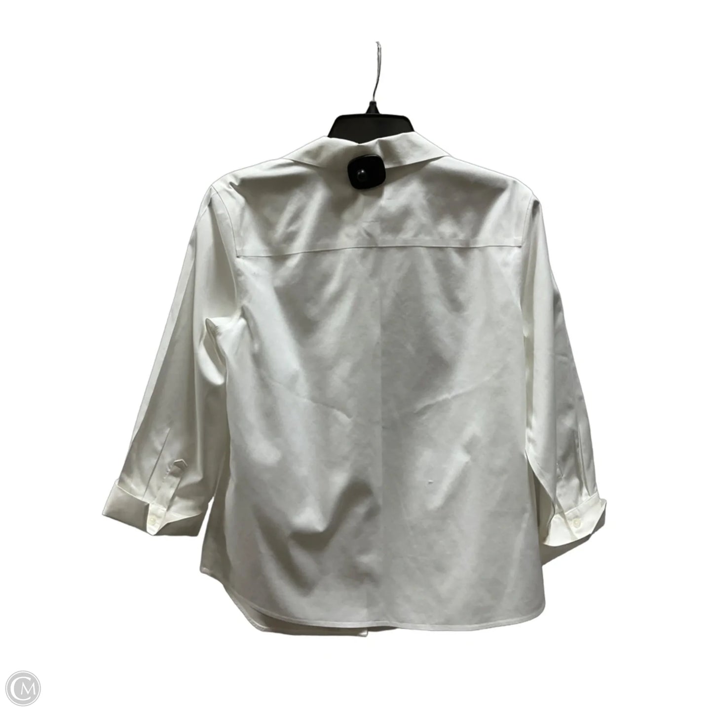 Blouse Long Sleeve By Chicos In White, Size: M