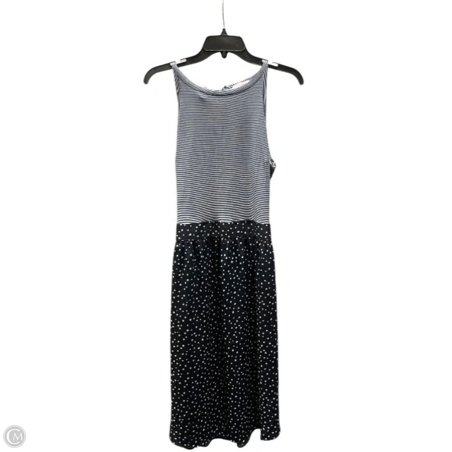 Dress Casual Midi By Loft In Blue & White, Size: 12